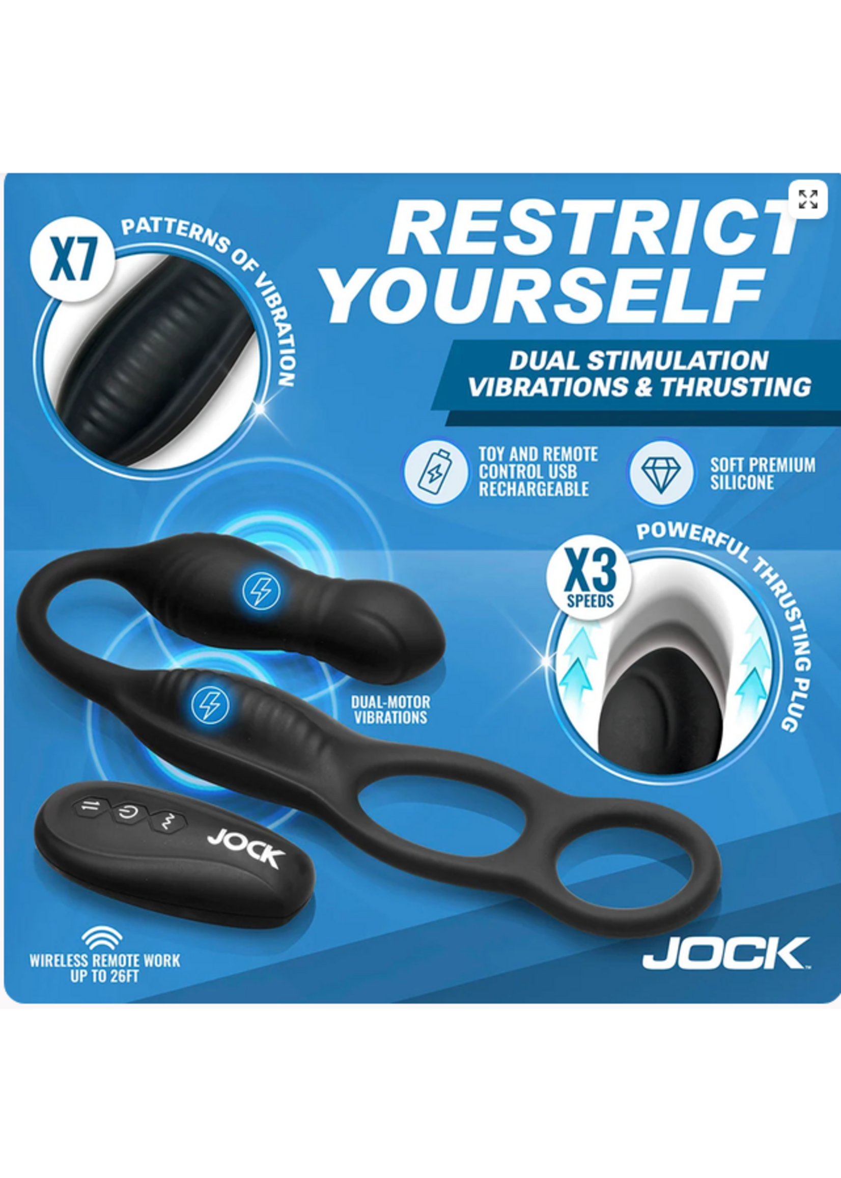 XR Hyper Thrusting and Vibrating Anal Plug with C-Ring