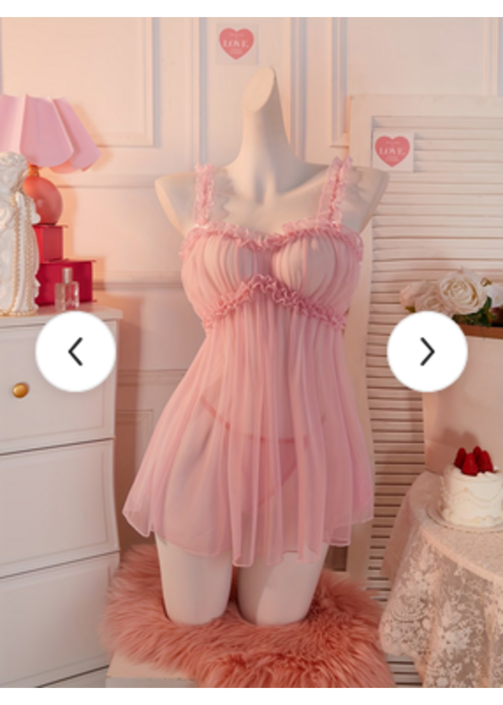 Sexy Mesh Teddy Nightgown