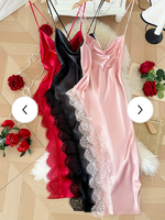 Mid-Length Lace Trim Nightgown