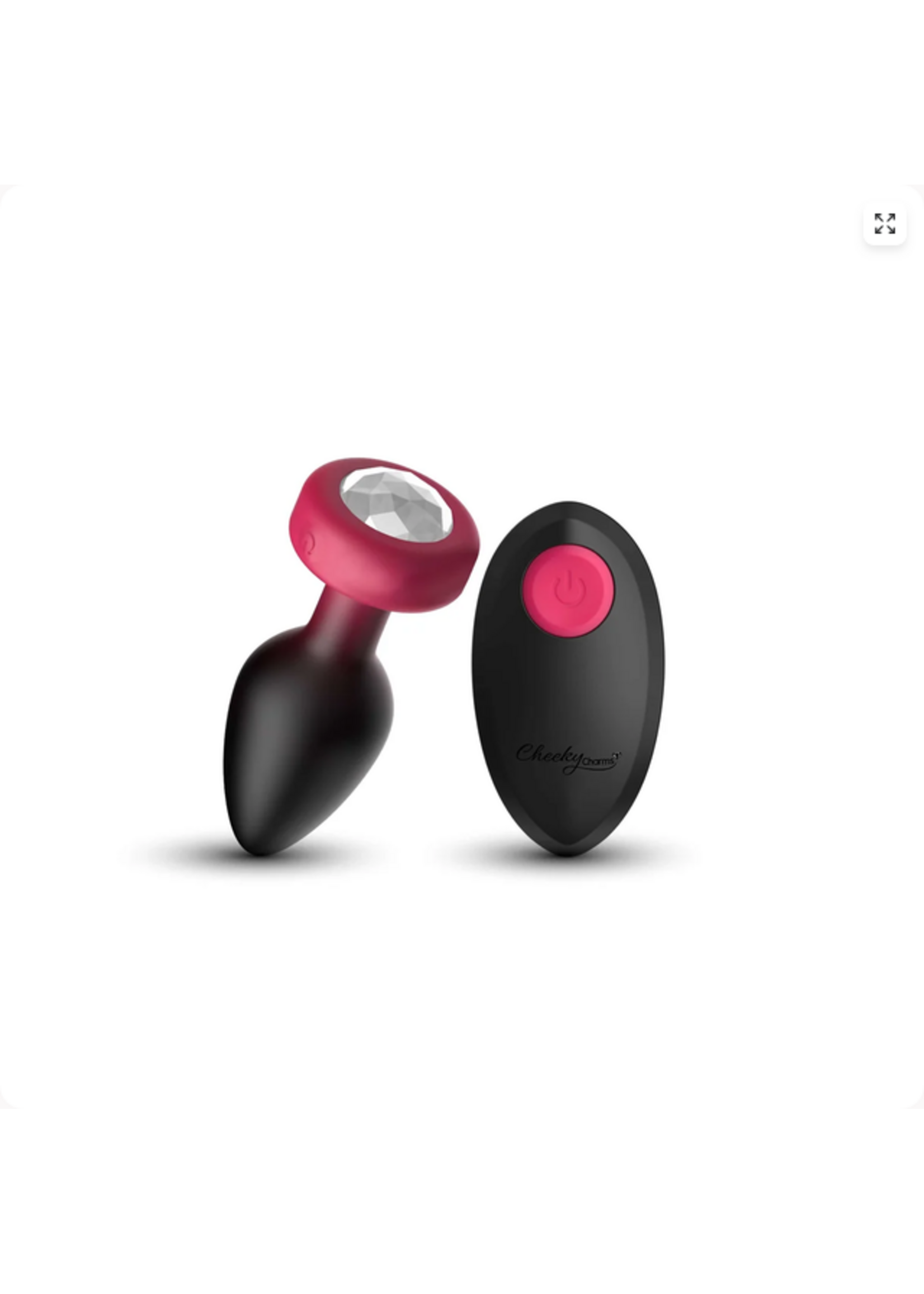 Cheeky Charms Ruby Ombre Eluxe Vibrating Plug With Remote - Clear Gem MEDIUM