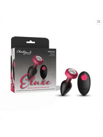 Cheeky Charms Ruby Ombre Eluxe Vibrating Plug With Remote - Clear Gem MEDIUM