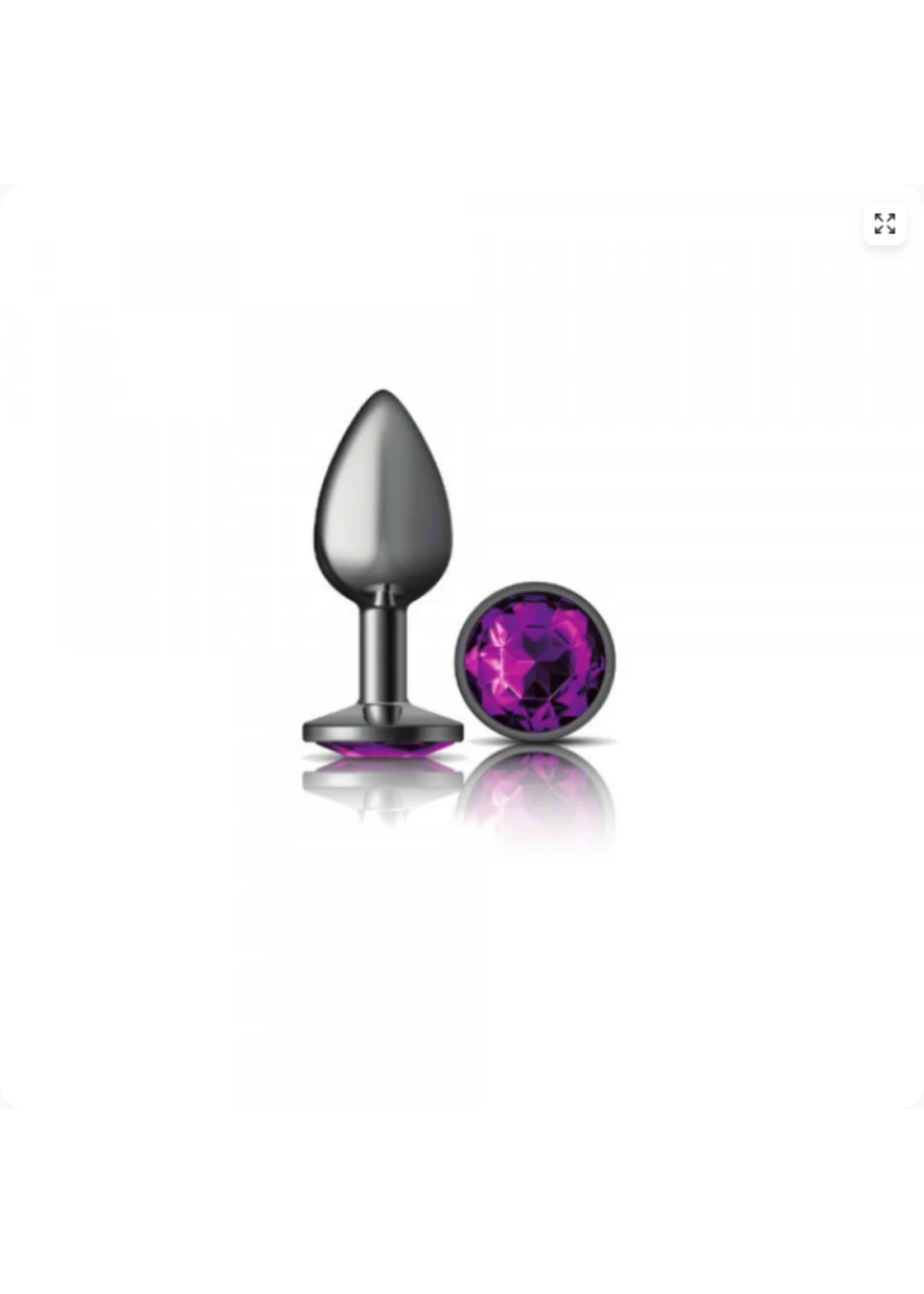 Viben Toys Silver Metal Plug - Round-Purple-Small