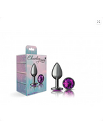 Viben Toys Silver Metal Plug - Round-Purple-Small
