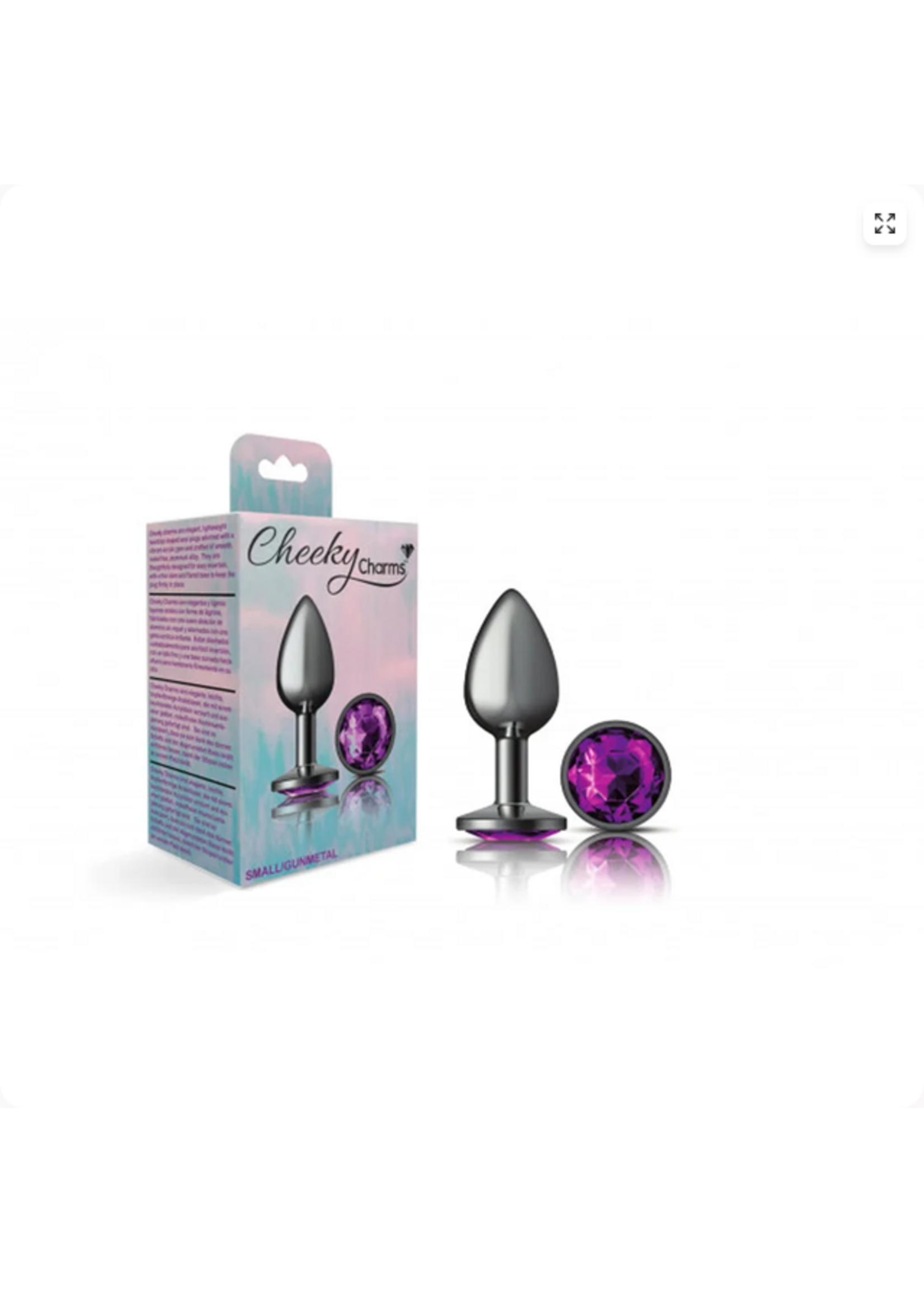 Viben Toys Silver Metal Plug - Round-Purple-Small