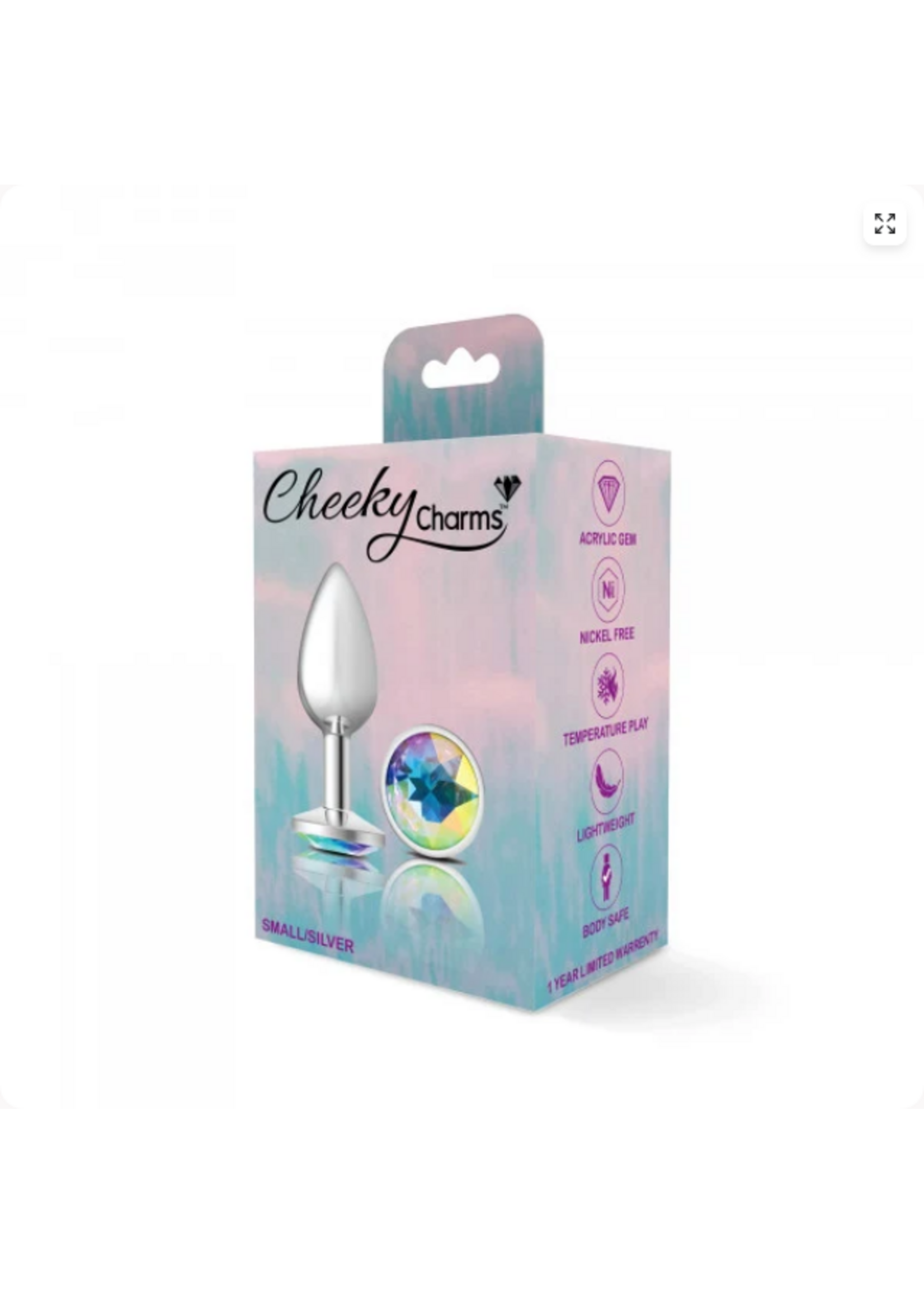 Viben Toys Silver Metal Plug - Round-Clear-Small
