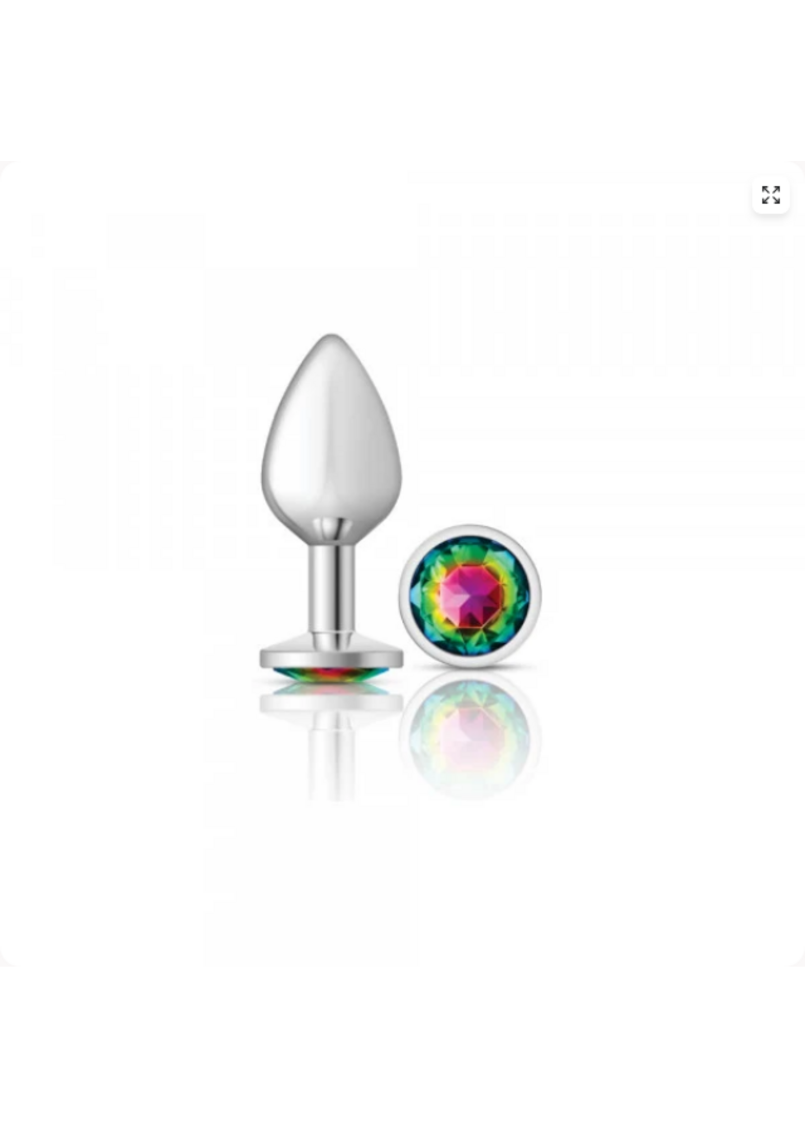 Viben Toys Silver Metal Plug - Round-Rainbow-Med
