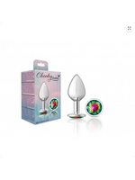 Viben Toys Silver Metal Plug - Round-Rainbow-Med