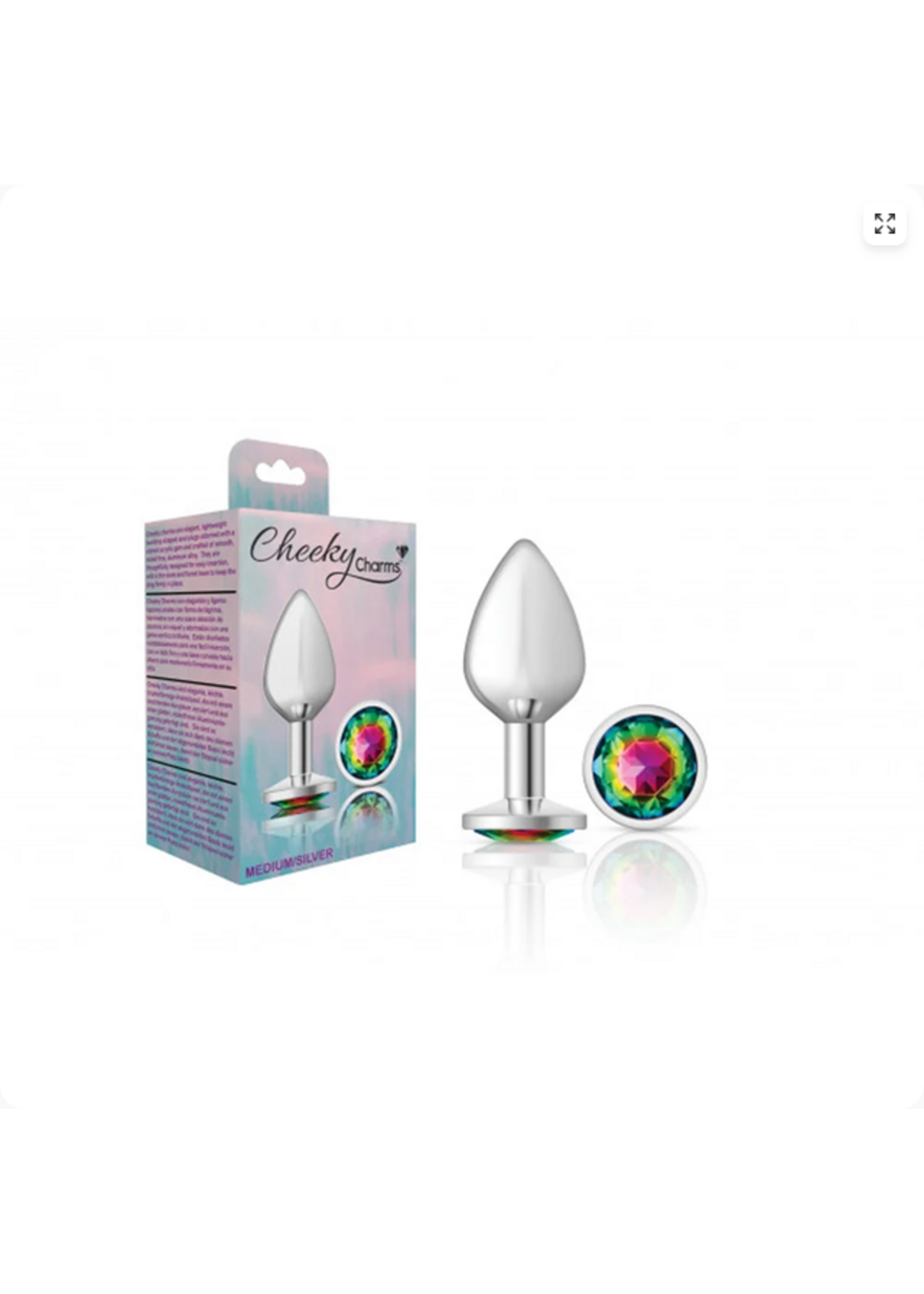 Viben Toys Silver Metal Plug - Round-Rainbow-Med