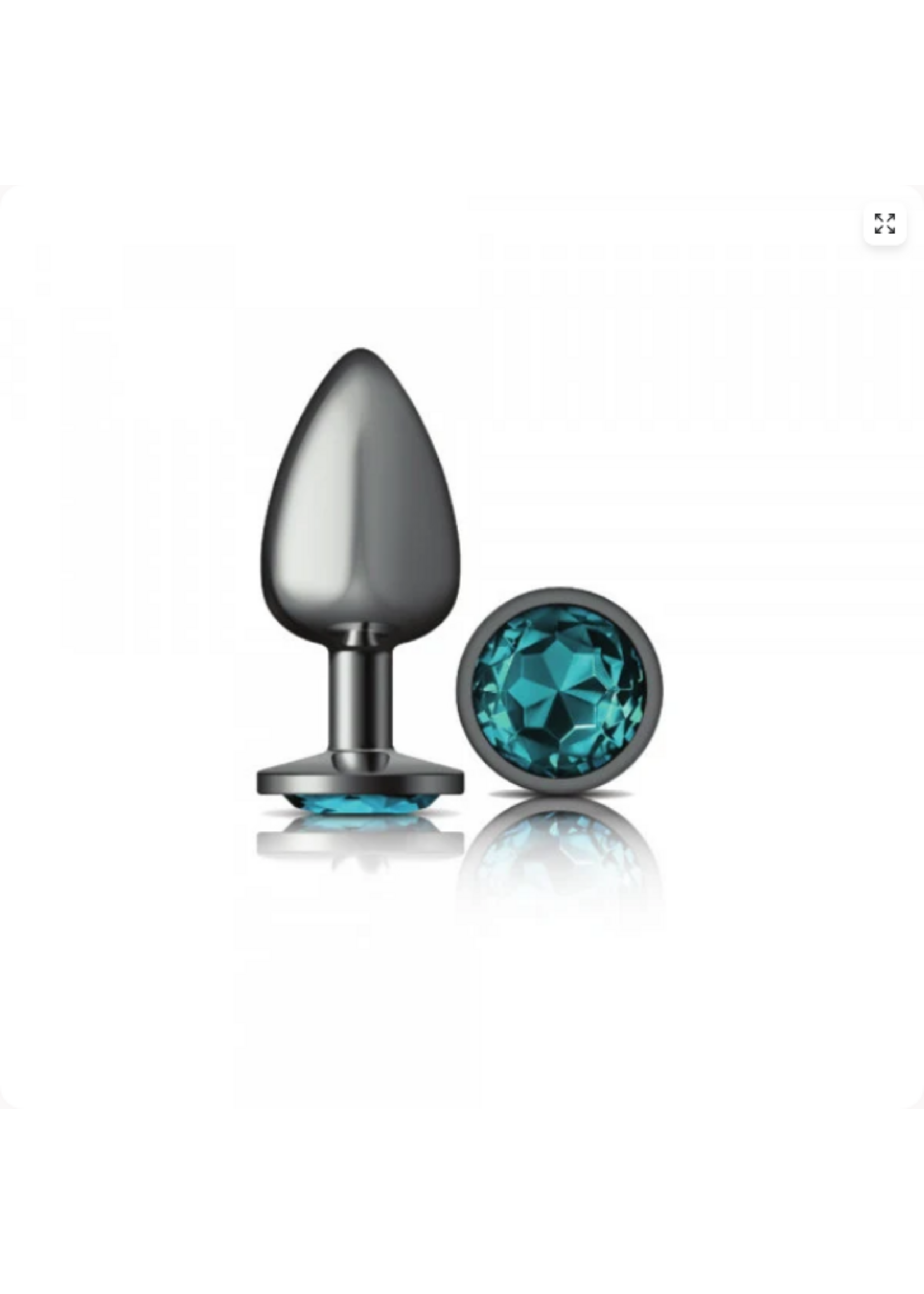 Viben Toys Silver Metal Plug - Round-Teal-Large