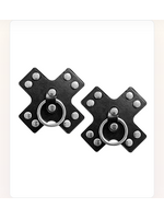 Nipplicious Seducer Leather Nipple Pasties with Ring, Black