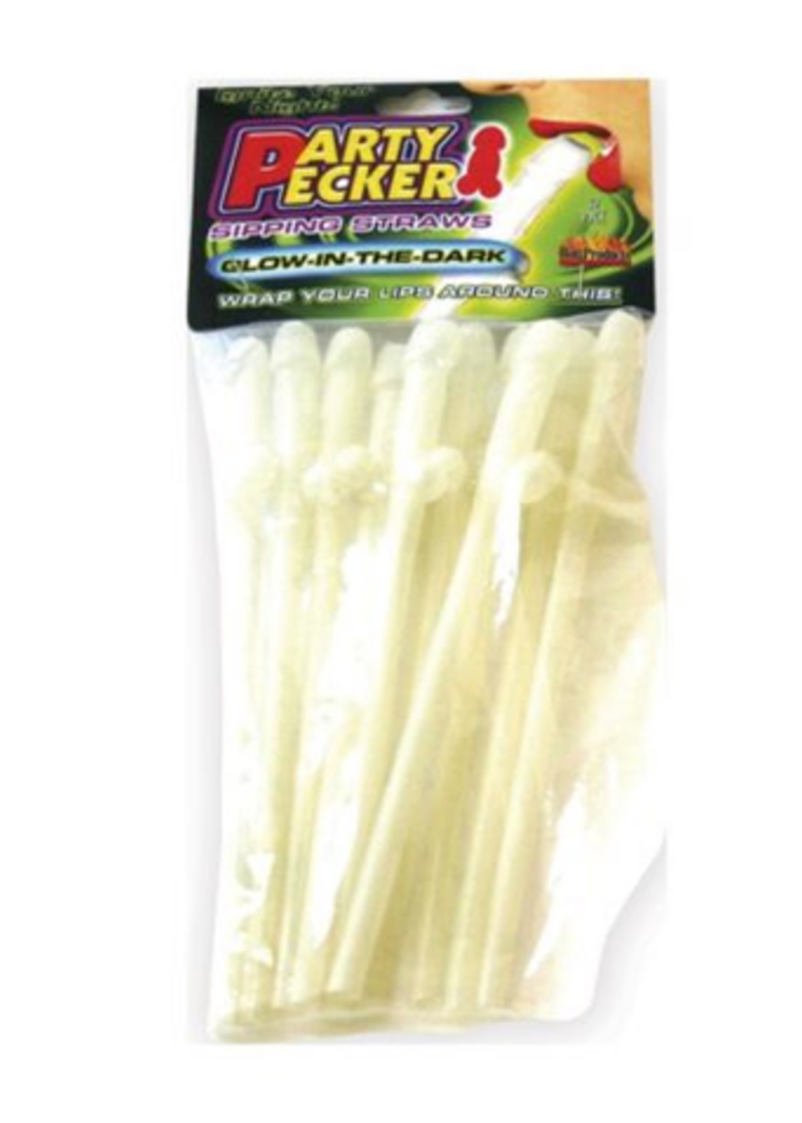 Party Pecker Sipping Straws 10 Pc Bag – Glow in the Dark