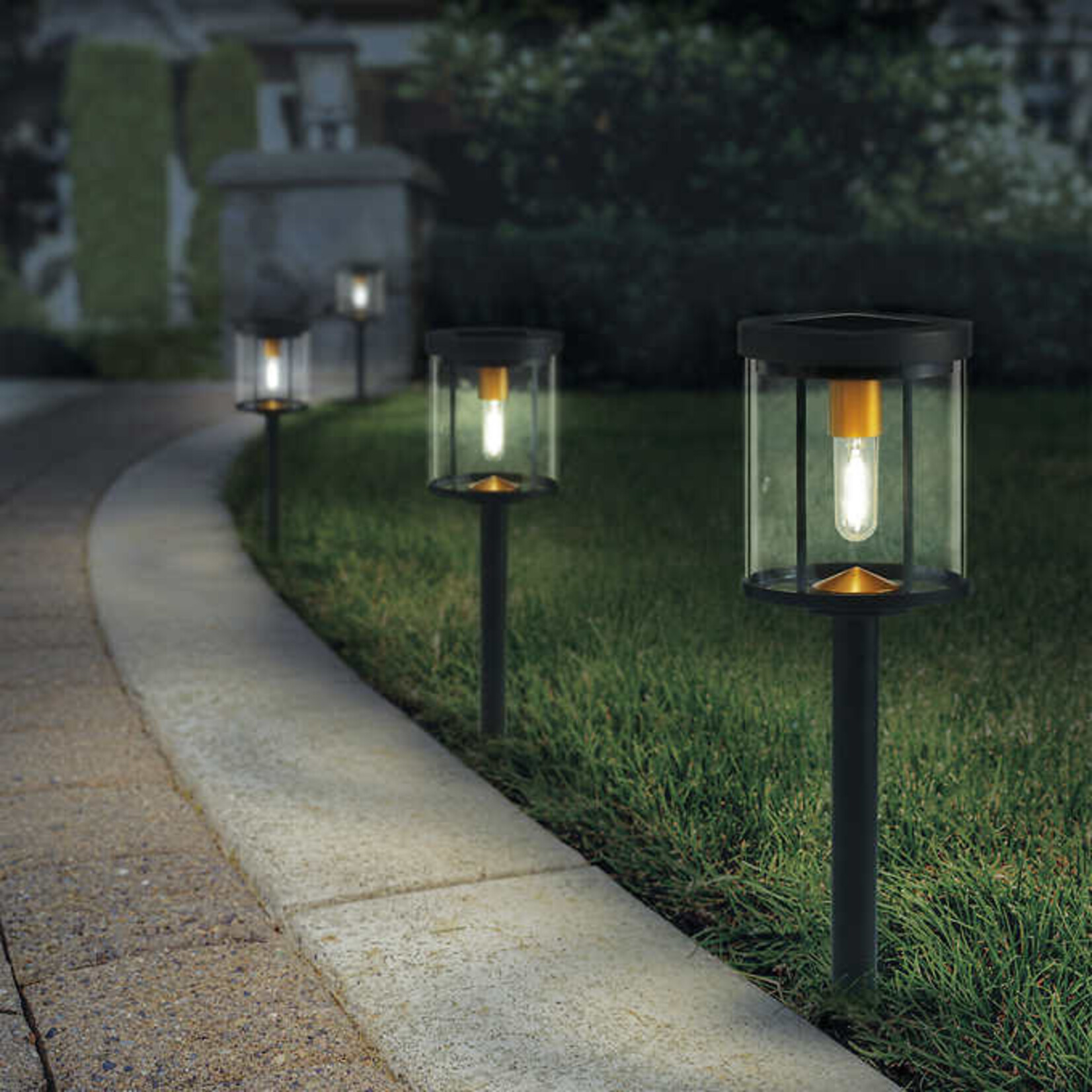 Naturally Solar Vintage Style LED pathway lights, 4-pack