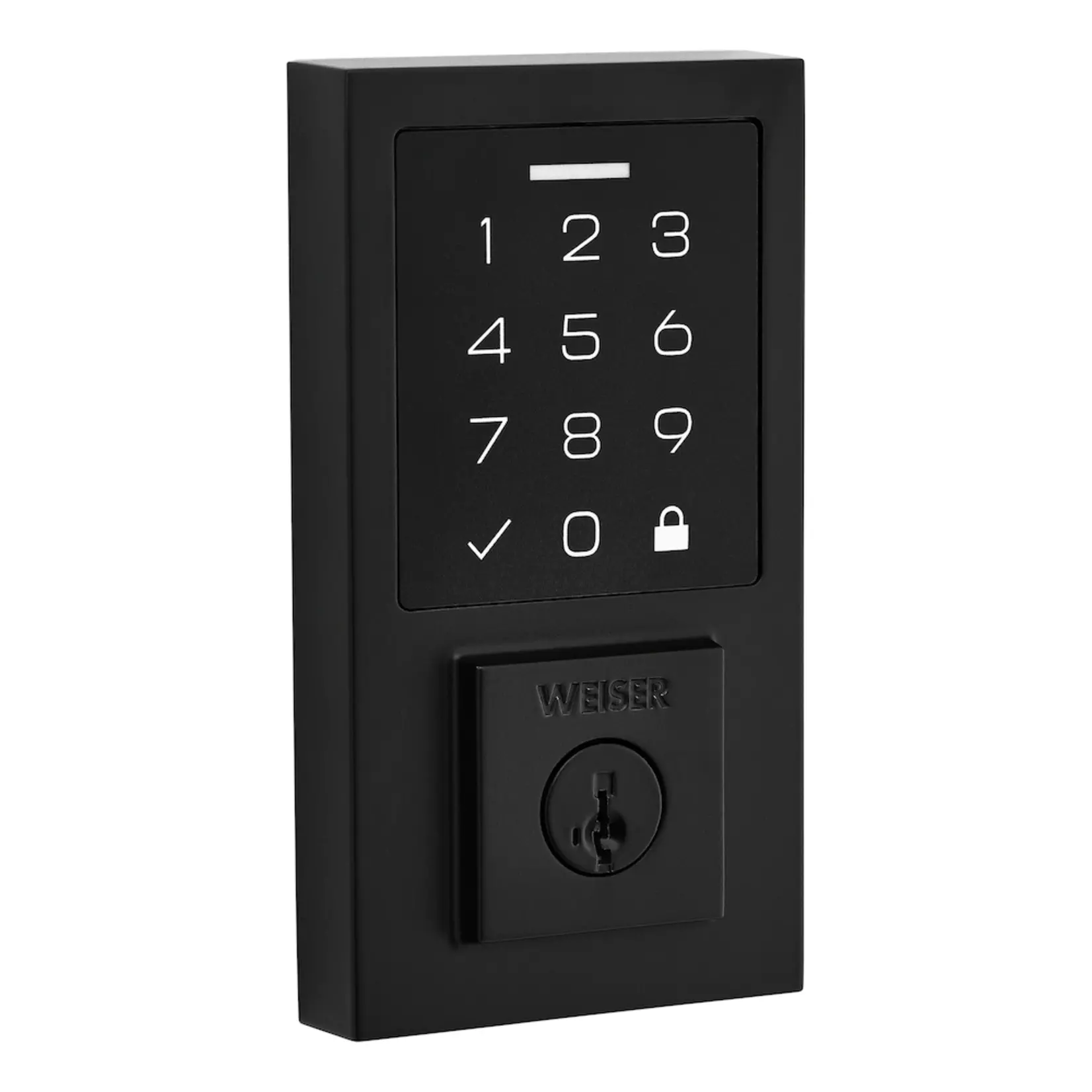 Weiser HALO Touchscreen Deabolt with Prague Handleset in Matte Black