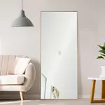 Portland Rectangular Leaning Mirror with Gold Frame