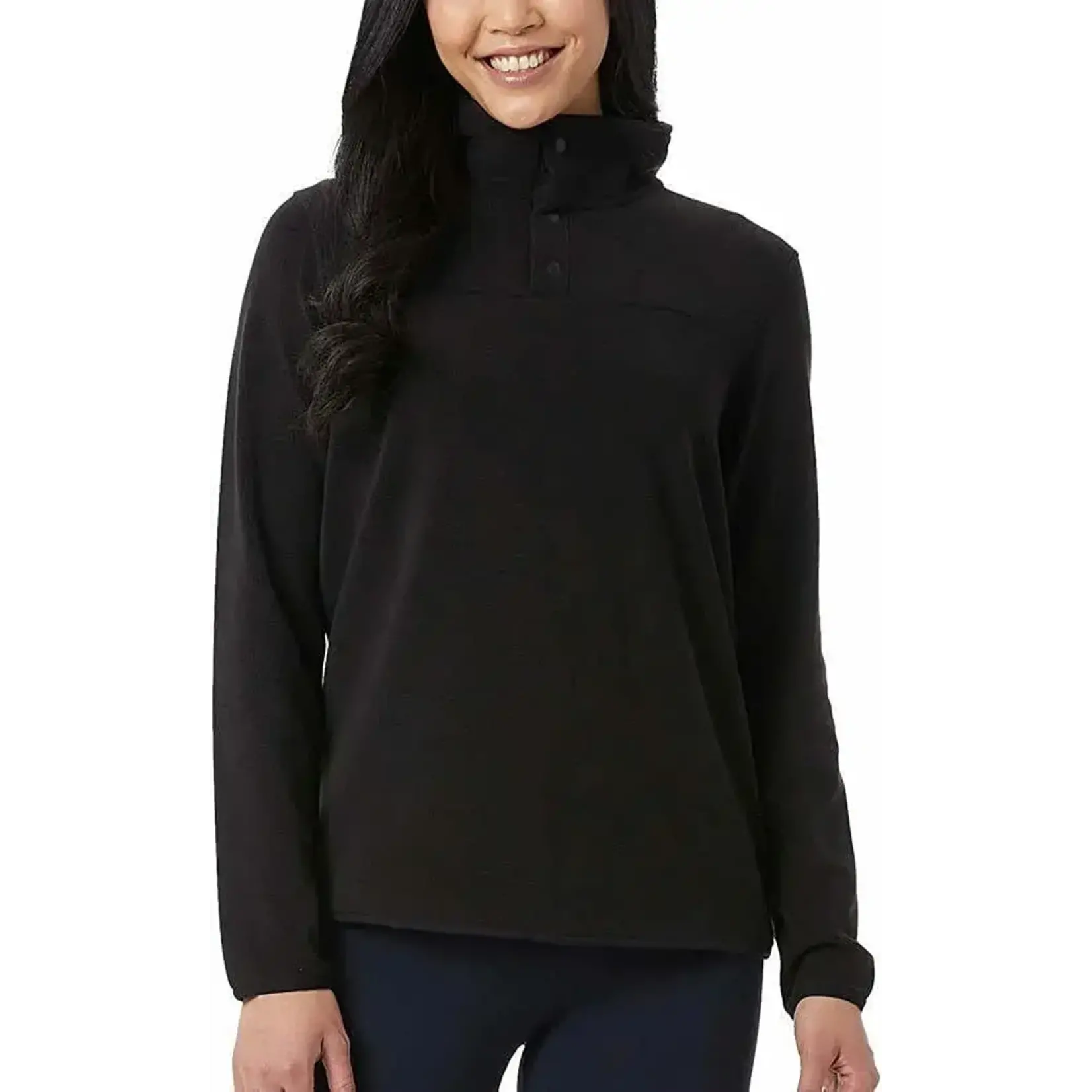 32D Heat - Ladies 1/4 snap Pullover - SALE - BLACK LARGE