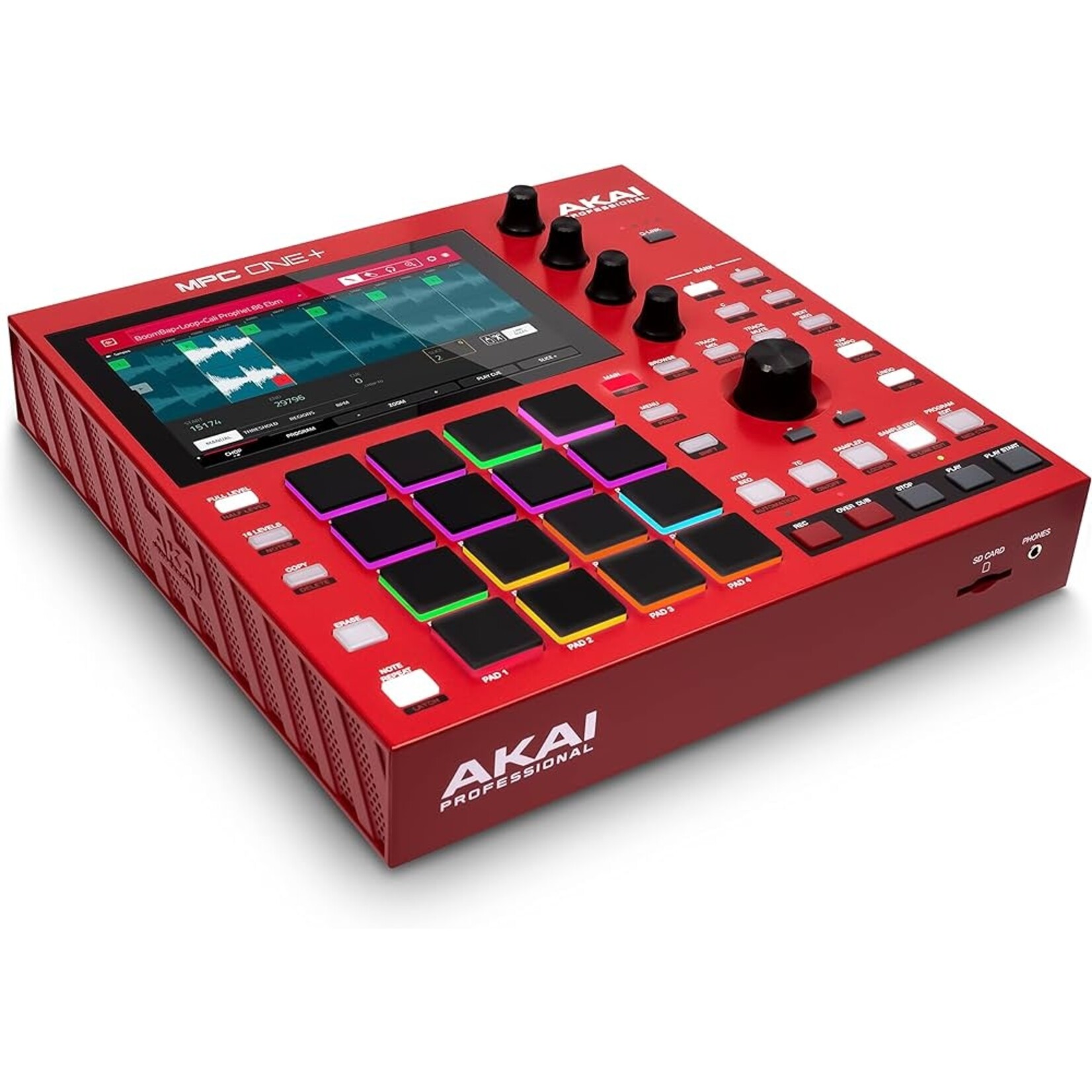 AKAI Professional MPC One+ Standalone Drum Machine, Beat Maker and MIDI Controller with WiFi, Bluetooth, Drum Pads, Synth Plug-ins and Touchscreen,red