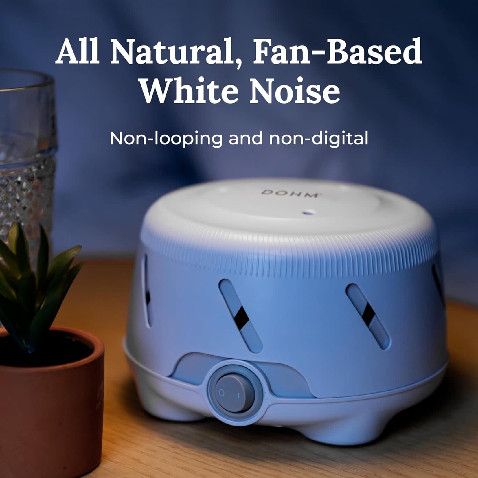 Yogasleep Dohm UNO White Noise Machine with Real Fan Inside, Adjustable Tone, Non-Looping Sound, Sleep Aid & Noise Canceling For Adults & Baby, Office Privacy, Registry Gift, Travel & Home Essential