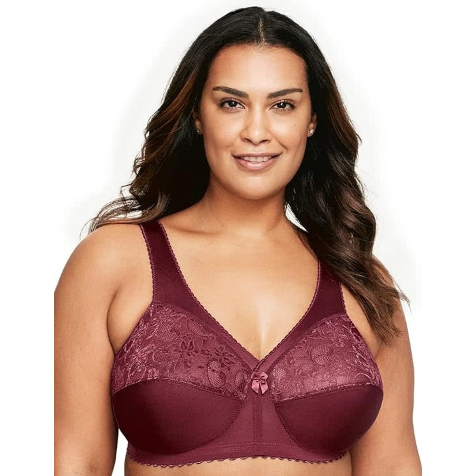 Full Figure Plus Size MagicLift Original Support Bra Wirefree #1000 Burgundy SZ 38G