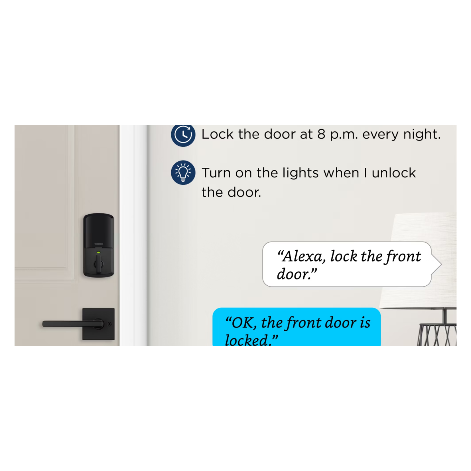 Opened-Weiser Wi-Fi Touchscreen Smart Lock Electonic Deabolt and Handleset Combo Pack - Blk -