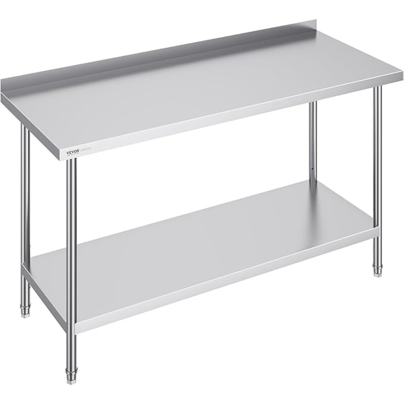 VEVOR VEVOR 24 x 60 x 36 Inch Stainless Steel Work Table, Commercial Food Prep Worktable Heavy Duty Prep Worktable, Metal Work Table with Adjustable Height for Restaurant, Home and Hotel