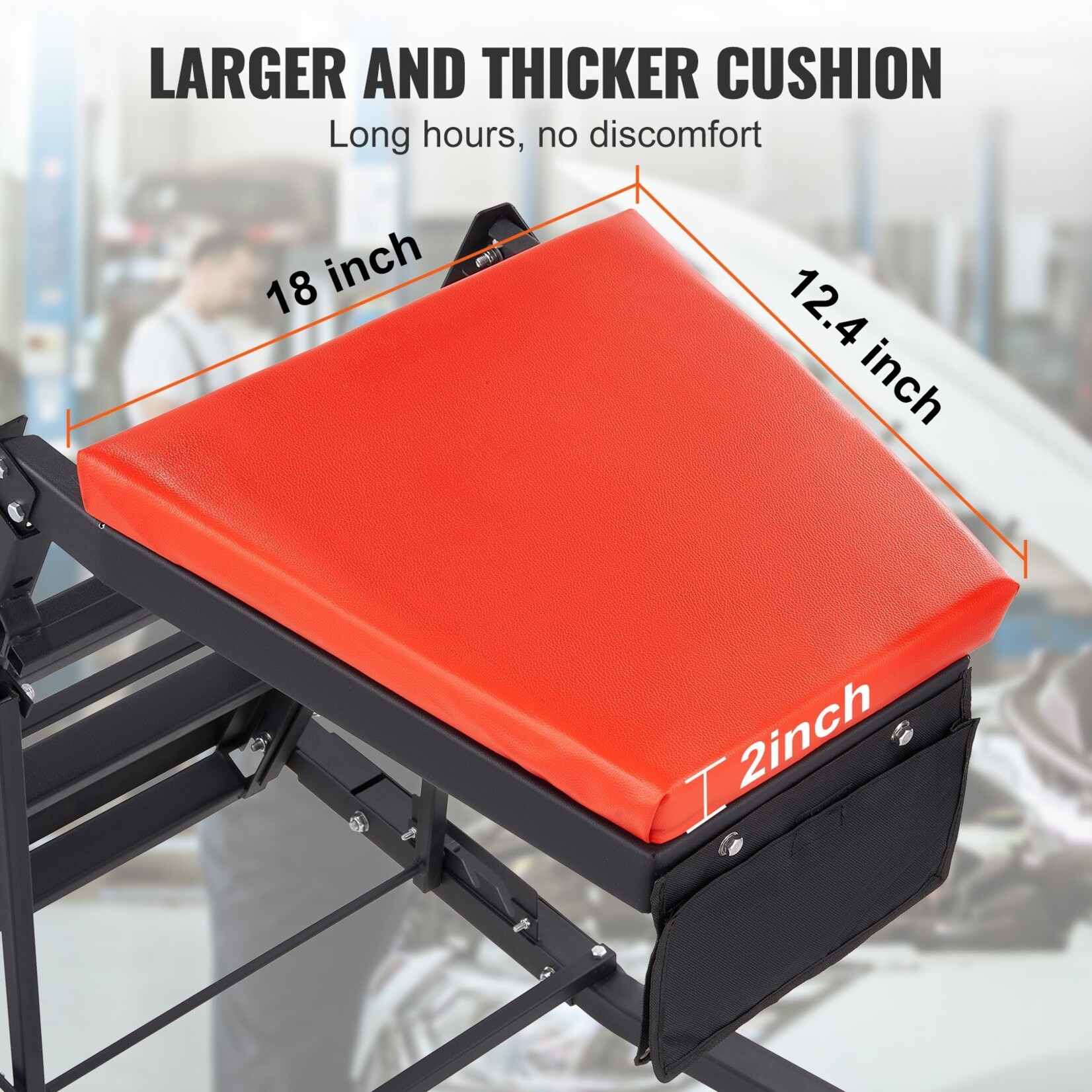 VEVOR VEVOR Automotive Topside Creeper, Engine Creeper 42.5"-64.8", 400 LBS Capacity High Top Creeper, 4 Swivel Caster Wheels, Padded Deck, Foldable Creeper for Home Garage, Workshop Repair Maintenance