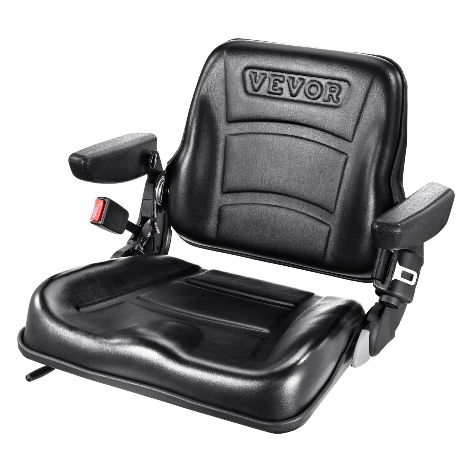 VEVOR VEVOR Universal Forklift Seat, Fold Down Tractor Seat with Adjustable Angle Back and Micro Switch, 6.3-13.4 inch Extended Slot Comfortable Forklift Seat for Tractor Loader Excavator
