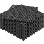 VEVOR VEVOR Modular Interlocking Cushion, 12 Pack 12" x 12" Splicing Drainage Mats, Soft PVC Interlocking Drainage Floor Tiles, Non-Slip Drainage Holes for Restroom, Bathroom, Kitchen, Pool, Wet Areas, Blac