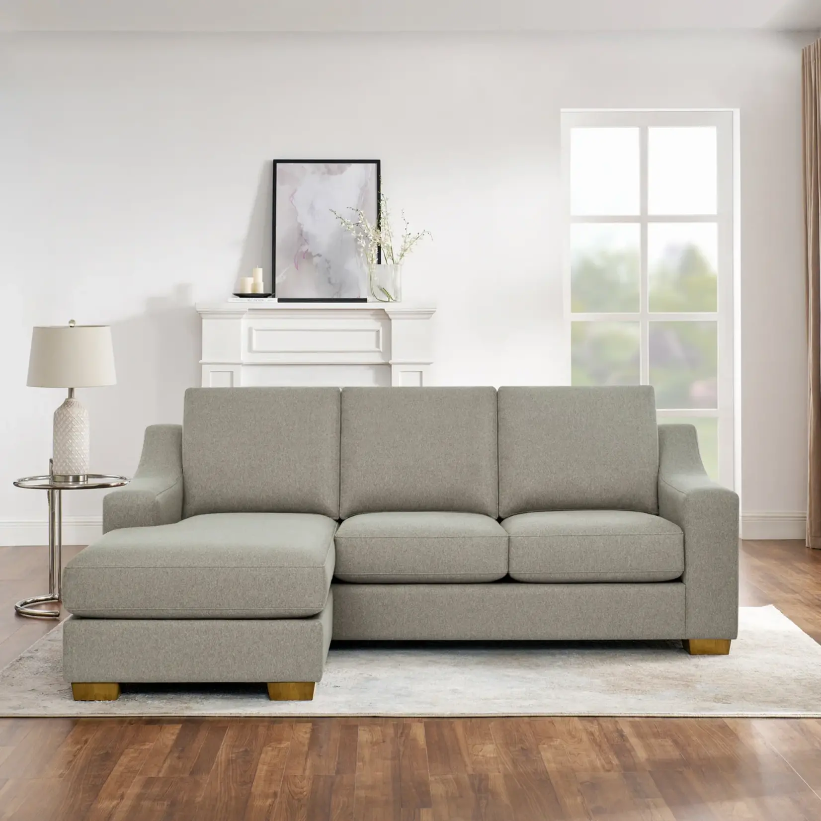 Thomasville Dillard 2-piece Fabric Sofa with Reversible Chaise - GREY