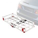 VEVOR VEVOR 49.4 x 22.4 x 7.1 in Hitch Cargo Carrier, 500lb Capacity Trailer Hitch Mount Aluminum Cargo Basket, Luggage Carrier Rack Fits 2" Hitch Receiver for SUV Truck Pickup Camping