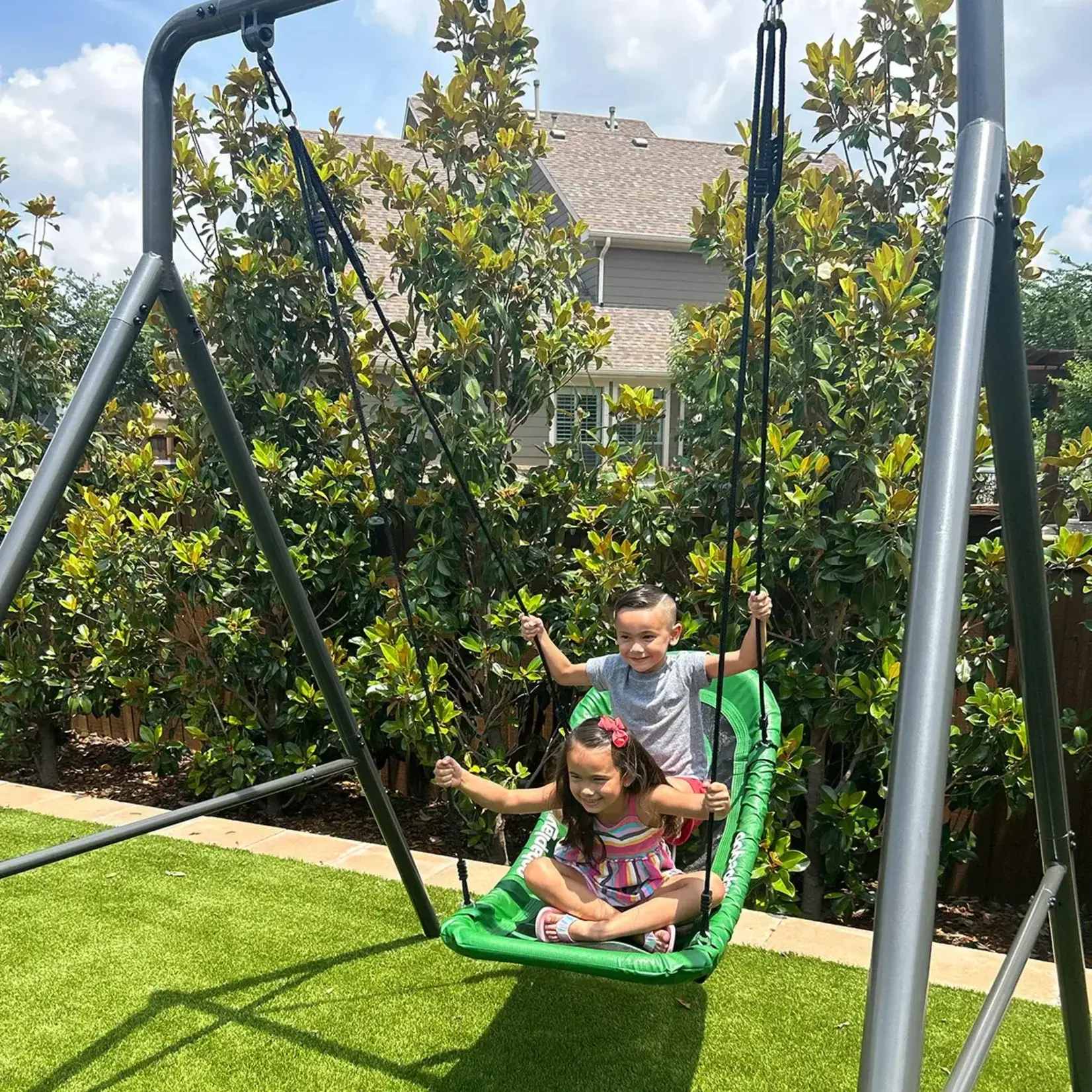 Gobaplay Single Swing Set With Boat Platform Swing