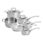 10 Piece 18/10 Stainless Steel Cookware set with glass lid