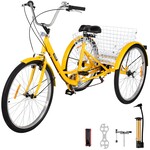 VEVOR VEVOR Adult Tricycle 26" 7-Speed 3-Wheel Trike Bicycle Bike Cruise w/ Basket Shooping