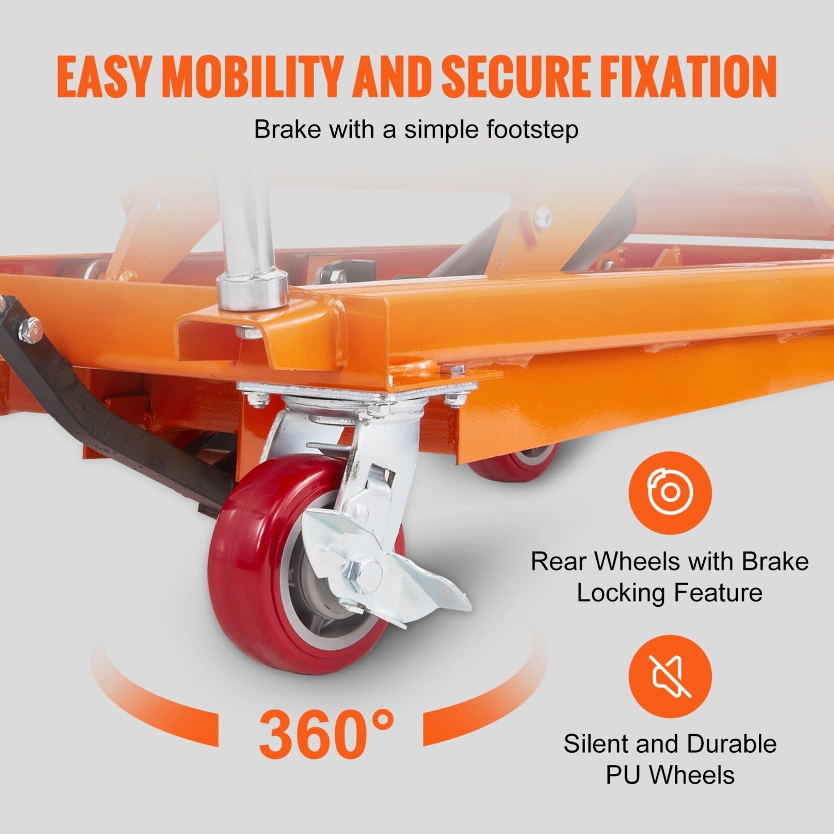 VEVOR VEVOR Hydraulic Lift Table Cart, 770lbs Capacity 59" Lifting Height, Manual Double Scissor Lift Table with 4 Wheels and Non-slip Pad, Hydraulic Scissor Cart for Material Handling and Transportation