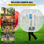 VEVOR VEVOR Inflatable Bumper Ball 5 FT / 1.5M Diameter, Bubble Soccer Ball, Blow It Up in 5 Min, Inflatable Zorb Ball for Adults or Children (5 FT, Transparent)