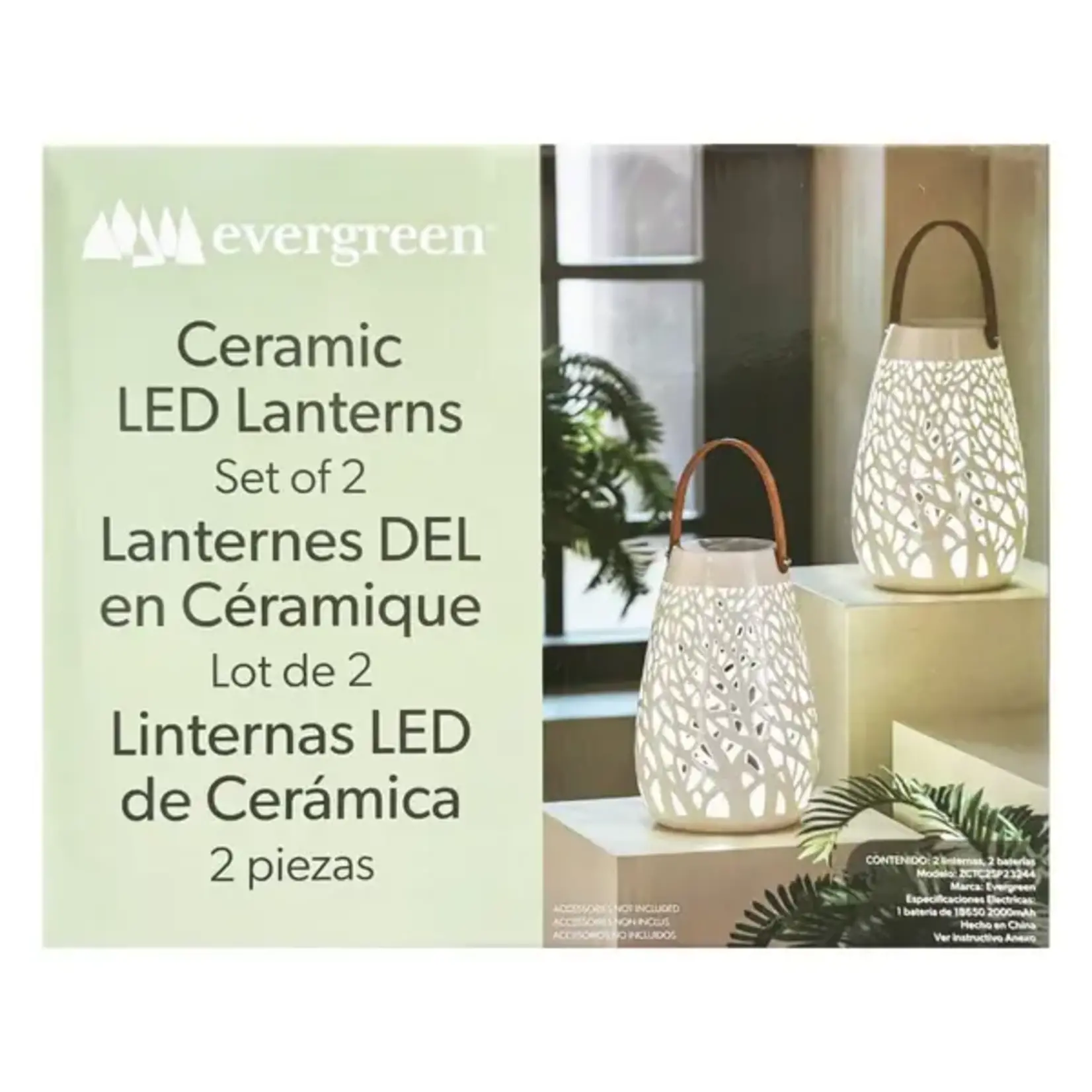 Evergreen Ceramic LED Lanterns