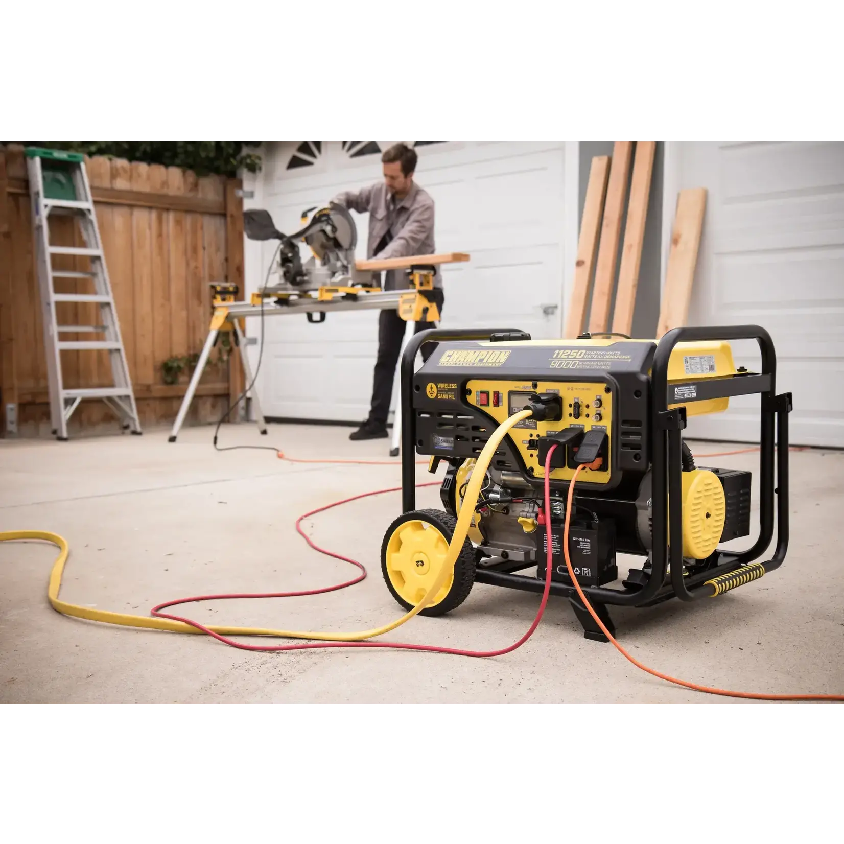 Champion - 11,250 W Portable Generator with Intelligauge and Electric Start