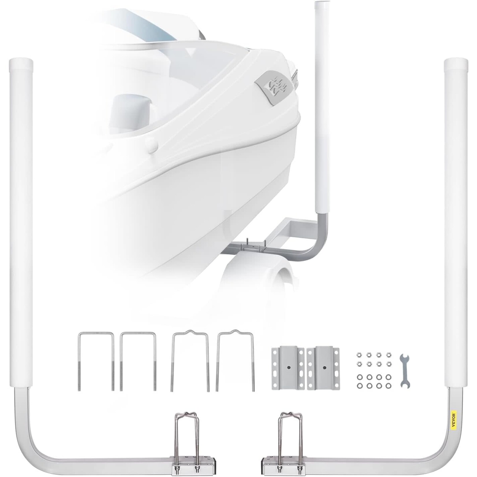 VEVOR VEVOR Boat Trailer Guide, 43” Adjustable Design Trailer Guide Poles, 2PCS Rustproof Galvanized Steel Trailer Guide ons, Trailer Guides with PVC Pipes, for Ski Boat, Fishing Boat or Sailboat Trailer