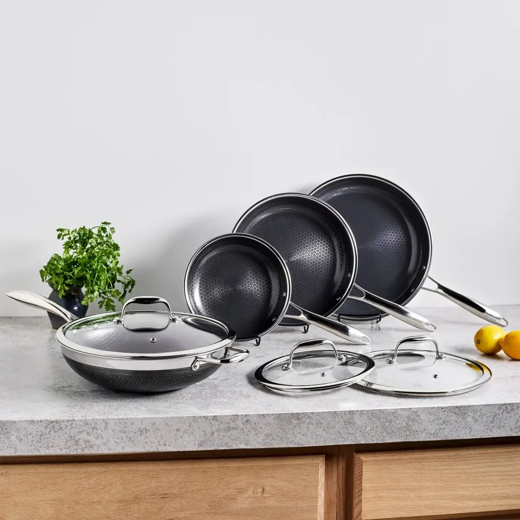 USED - Hexclad Cookware Set, 7-piece