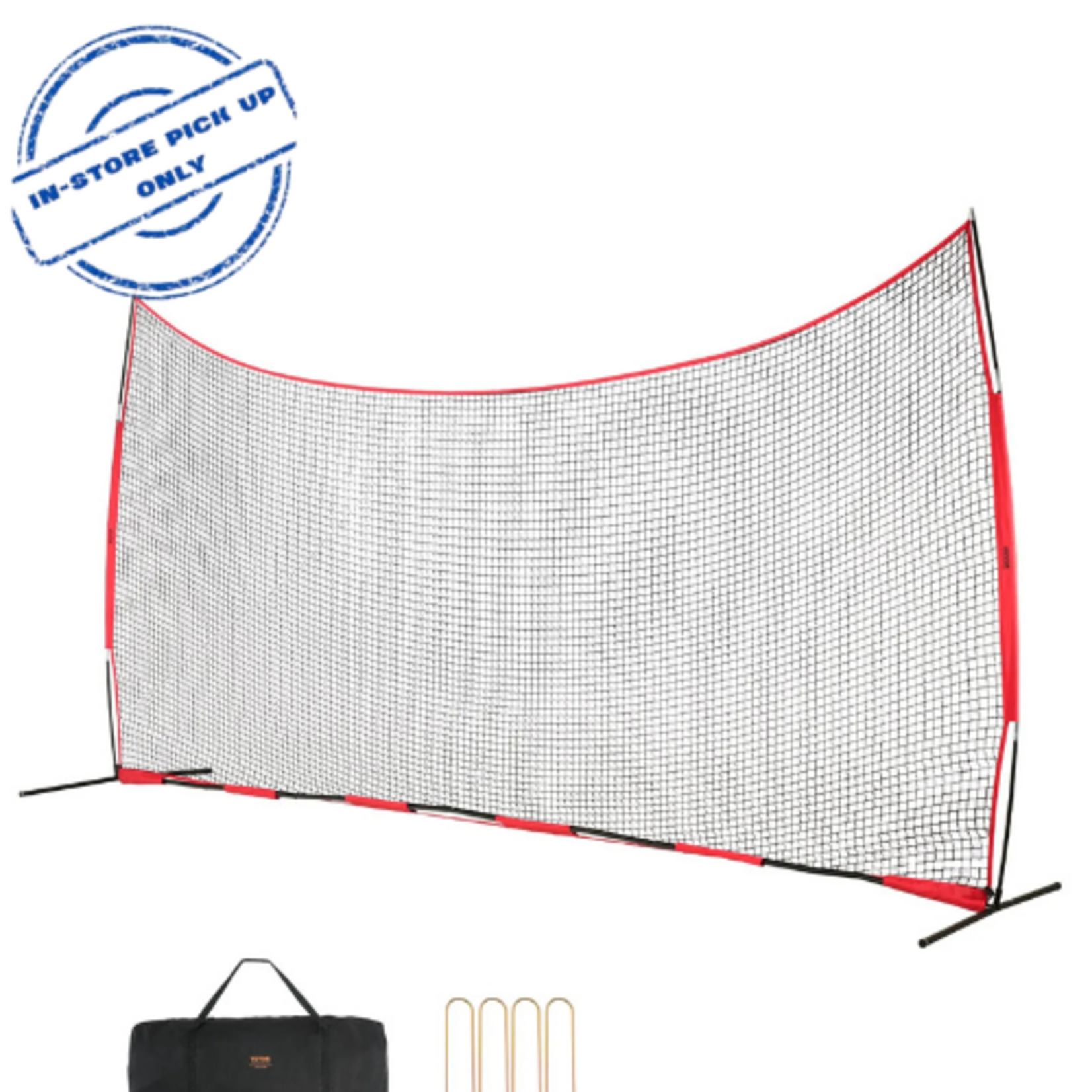 VEVOR Barricade Backstop Net, 20x10 ft Ball Sports Barrier Netting, Portable Practice Equipment with Carry Bag, Protection Screen for Baseball Softball Lacrosse Soccer Hockey Training, for Backyard