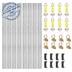 VEVOR E Track Tie-Down Rail Kit, 34PCS 5FT E-Tracks Set Includes 8 Steel Rails & 2 Single Slot & 8 O Rings & 8 Tie-Offs w/ D-Ring & 8 End Caps, Securing Accessories for Cargo, Motorcycles, and Bikes