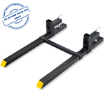 VEVOR Pallet Forks, 2000 lbs Clamp on Pallet Forks, 43" Total Length Tractor Bucket Forks with Adjustable Stabilizer bar, Heavy Duty Pallet Forks for Tractor Attachments, Skid Steer, Loader Bucket