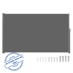 VEVOR Retractable Side Awning, 71''x 118'' Aluminum Outdoor Privacy Screen, 280g Polyester Water-proof Retractable Patio Screen, UV 30+ Room Divider Wind Screen for Patio, Backyard, Balcony, Gray