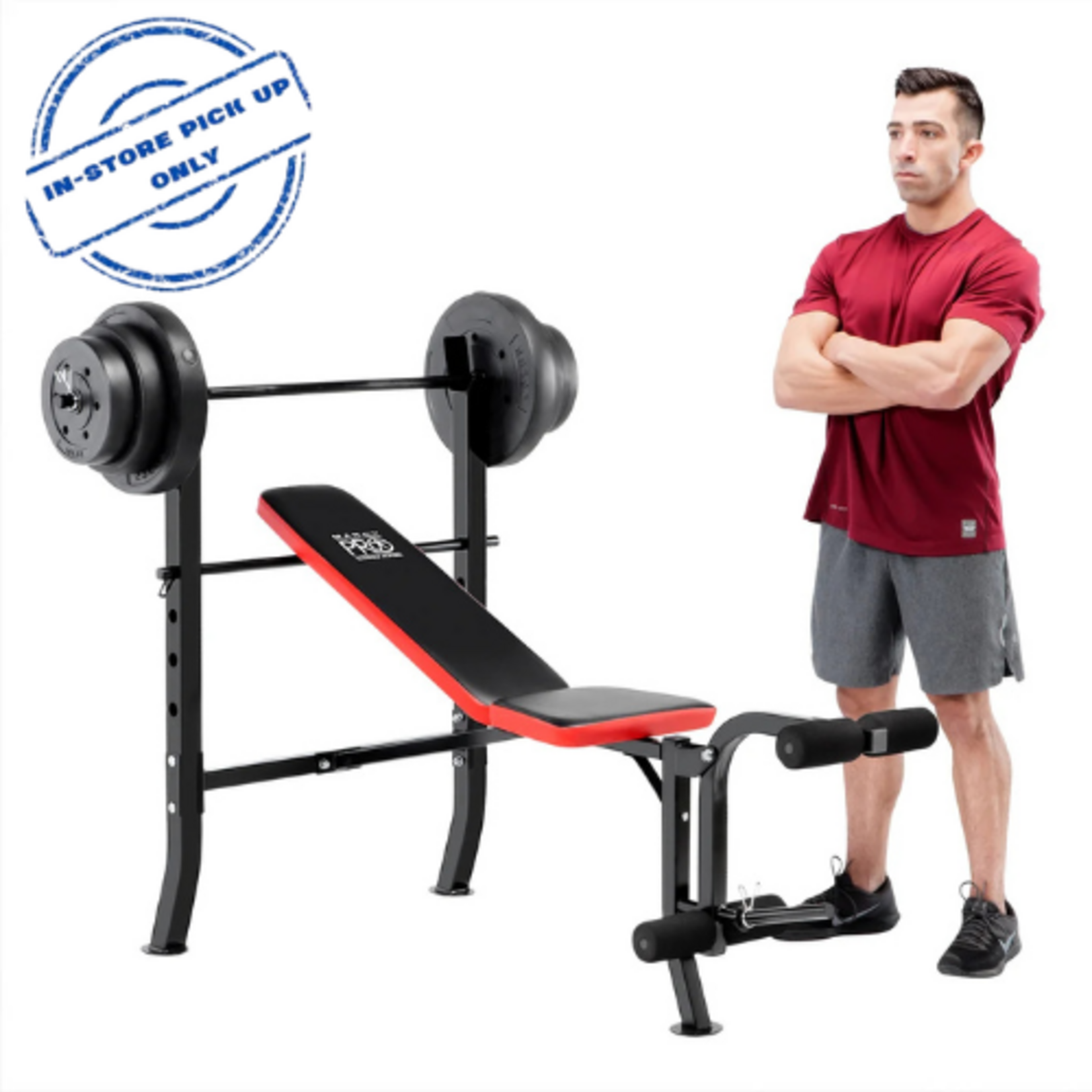 Marcy Pro Standard Bench with 45.4 kg (100 lb.) Weight Set