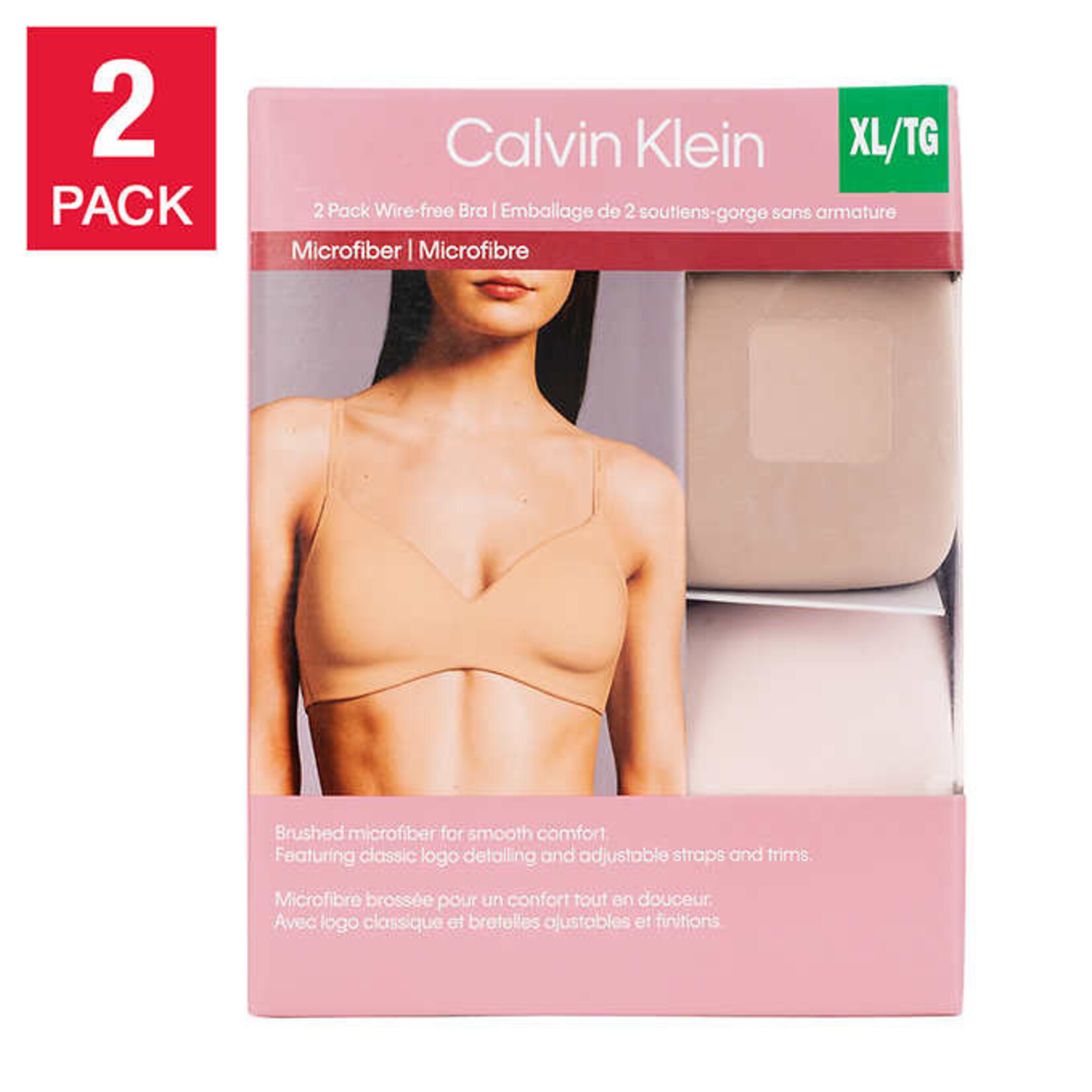 C. Klein - Ladies Wire Free/Microfiber Bra - 2pk -