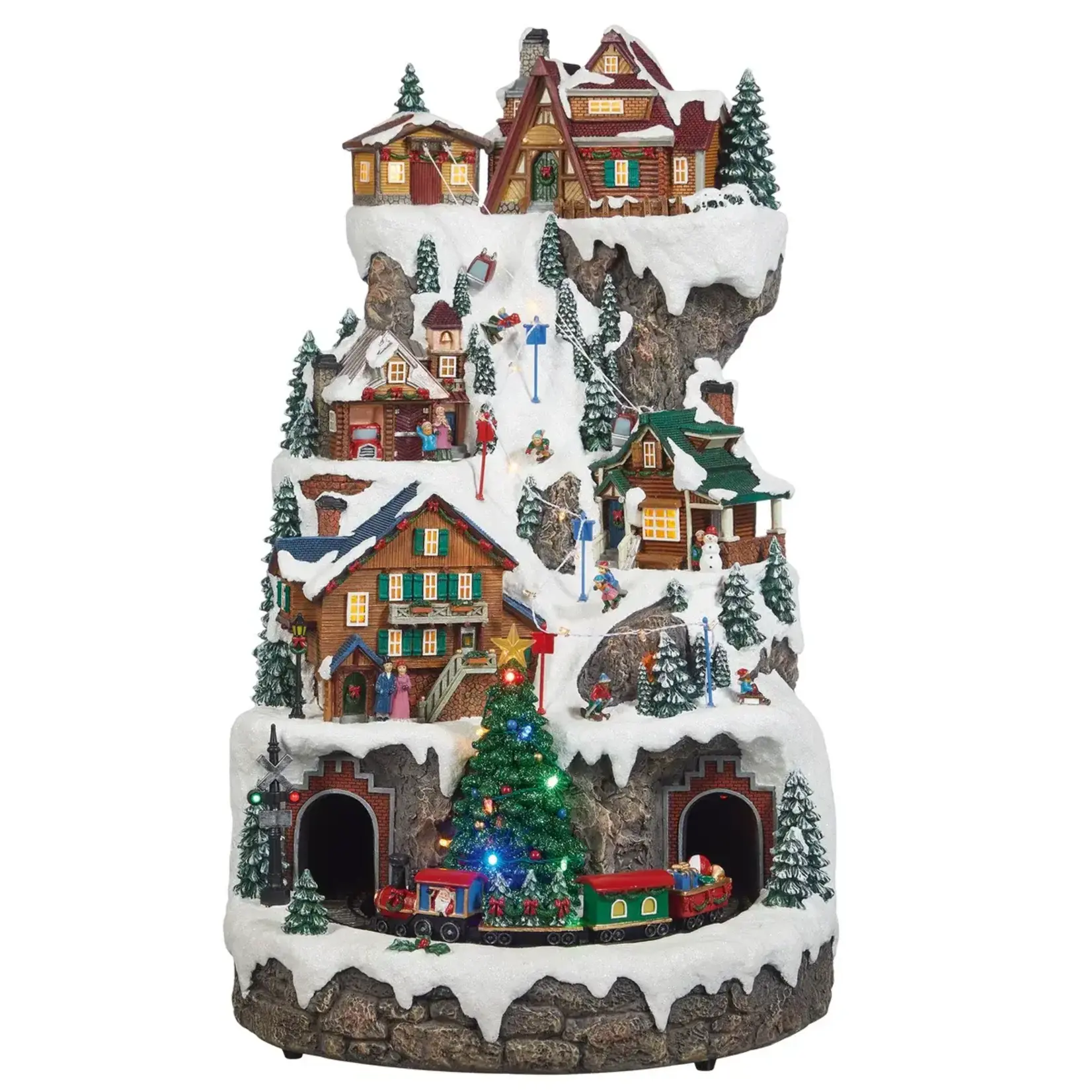 Animated Ski Mountain with Lights and Music - 20x12.2x12.9in