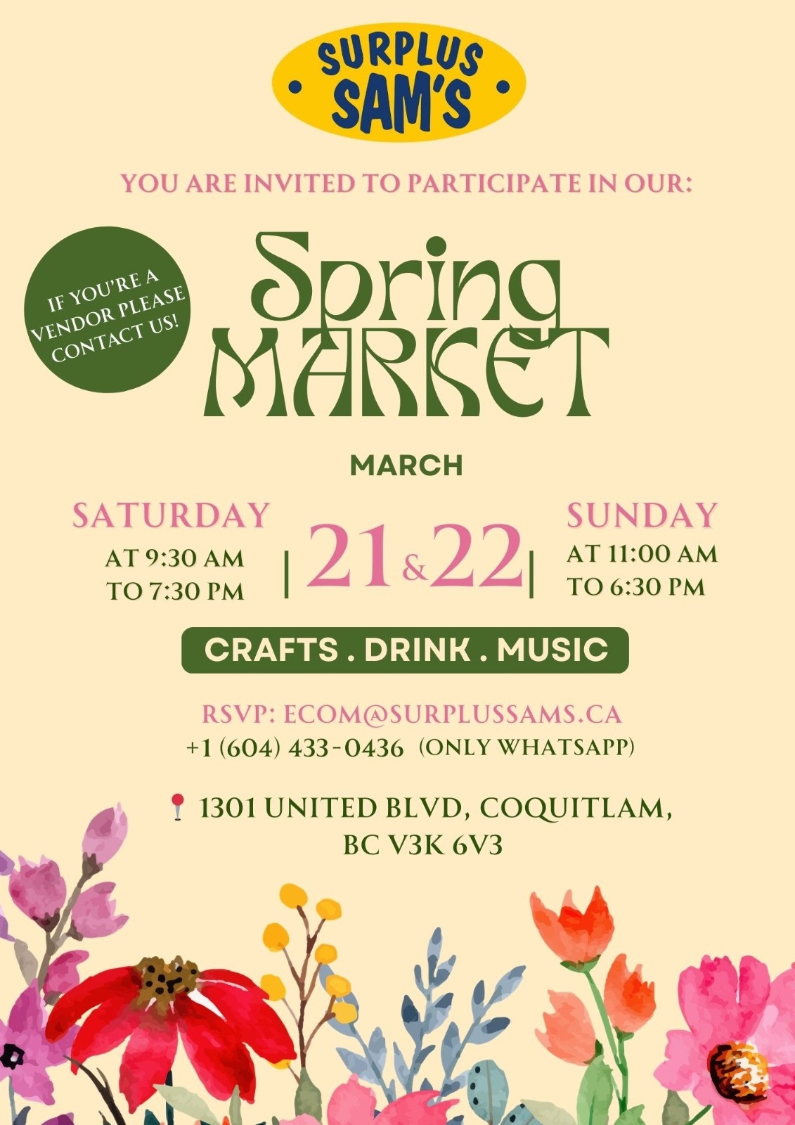 Spring Market 2026 at Surplus Sam's: Shop Local, Discover Unique Finds