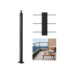 VEVOR 1-Pack Cable Railing Post, 36x2x2 In Horizontal-Hole Deck Railing Post with Pre-Drilled Holes