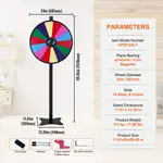 VEVOR 24 in Spinning Prize Wheel, 14 Slots Spinning Wheel with Stand, Adjustable Height