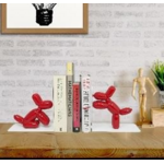 Balloon Doggy Bookends (pair) - red,gold, silver