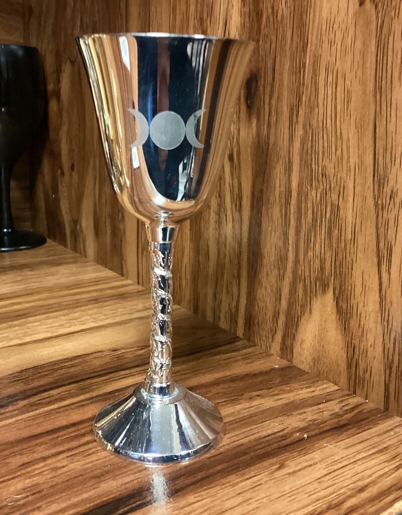 Med Triple Moon Silver Chalice Goblet